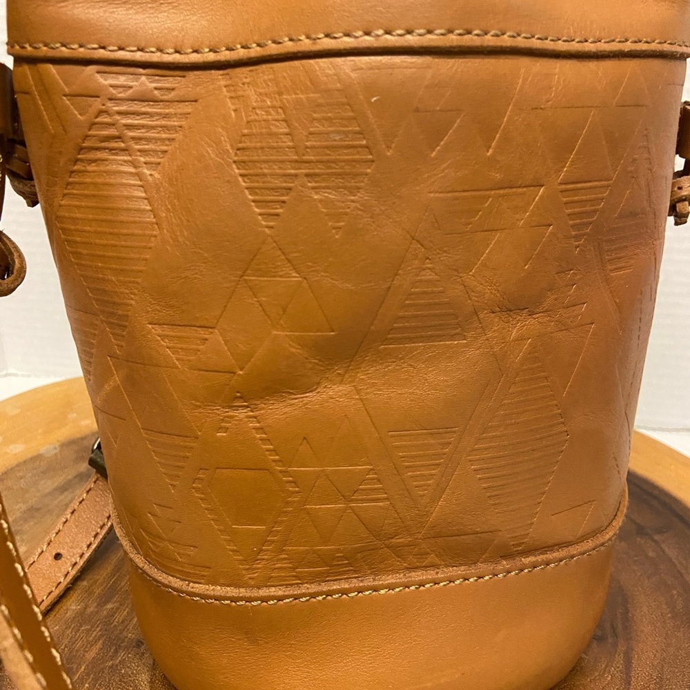 Pendleton Drawstring Leather Bucket Bag - image 2